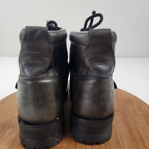 Harley Davidson Black Leather Moto Combat Buckle Boots Women's shoe size 6.5 - Picture 11 of 16